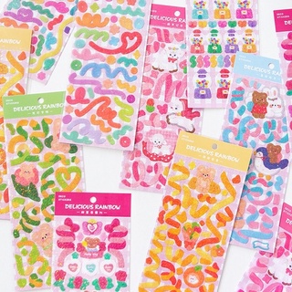 Stickers DIY ruy băng, gấu dễ thương lấp lánh