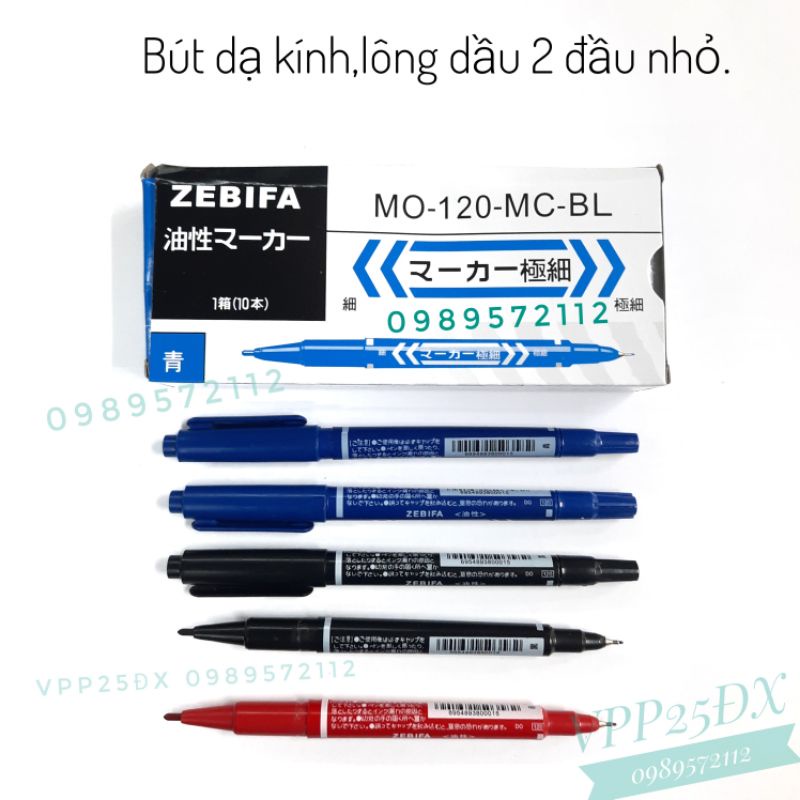 Hộp 10 cái Bút lông dầu 2 đầu-bút dạ kính MO-120 (loại rẻ).