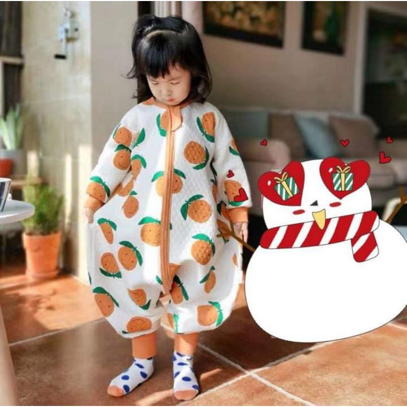 Ninikids:CHỌN MẪU Túi ngủ cotton chần bông 3 lớp, túi ngủ cho bé