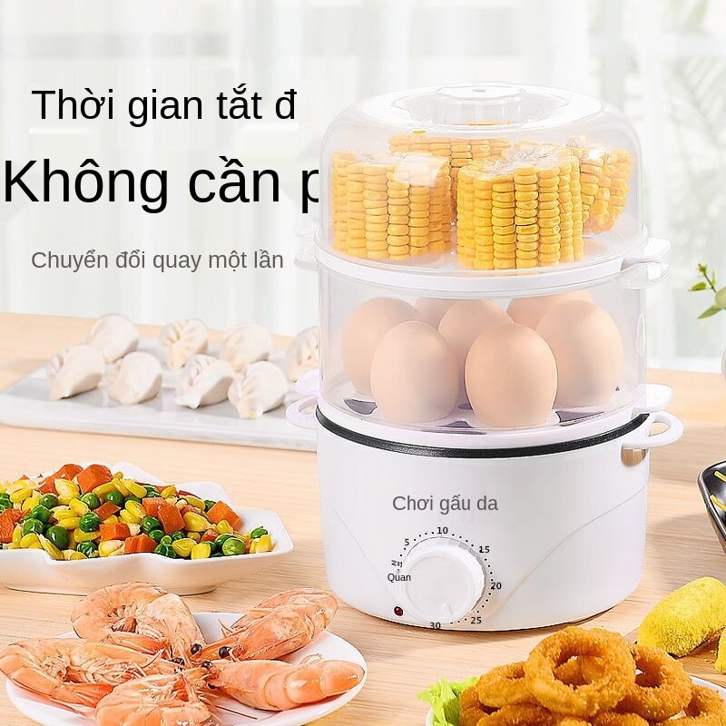 Máy hấp trứng định giờ, máy luộc trứng, máy chiên trứng tự động cắt điện trong nhà, máy ăn sáng mini (CHÍNH HÃNG)