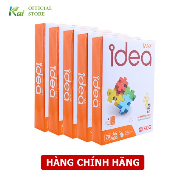 [GIAO NHANH] 1 REAM Giấy A4 IDEA 70 gsm, 500 tờ, HÀNG CHÍNH HÃNG, nhập khẩu THÁI LAN - Giá rẻ