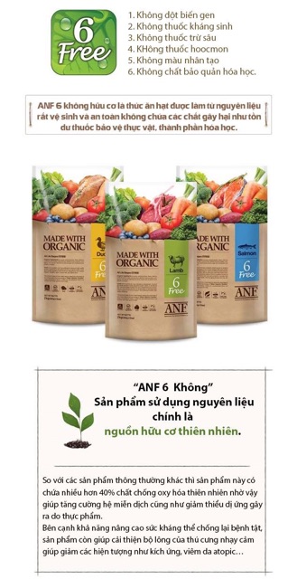 Hạt hữu cơ ANF 6FREE 400g - Hạt mềm cho chó ZENITH 500gr