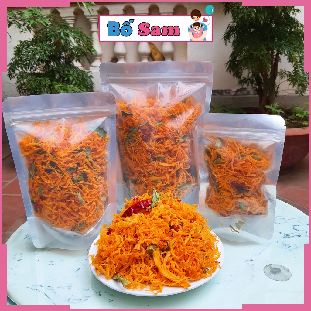 200g Khô gà lá chanh xé cay siêu ngon loại 1 đồ ăn vặt Shop Bố Sam