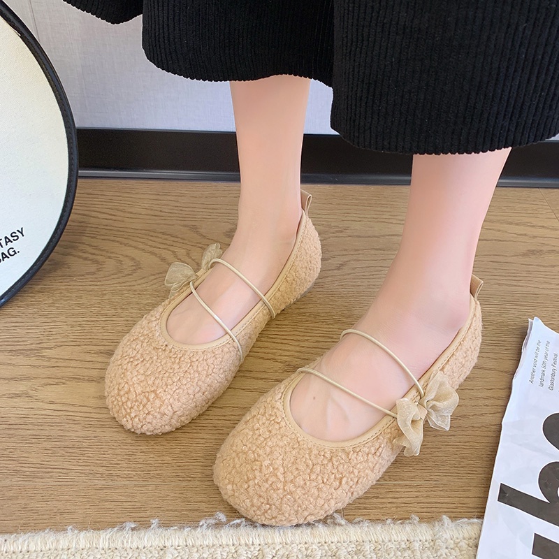 ❤Giày Búp Bê Đế Mềm Đính Nơ Phong Cách Hàn Quốc Cổ Điển Dành Cho Nữ