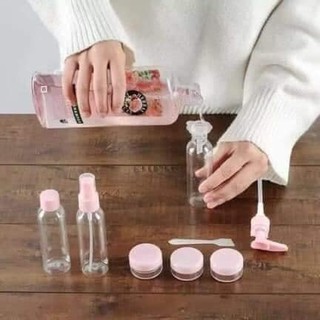 BỘ CHIẾT MỸ PHẨM,DỤNG CỤ CHIẾT MỸ PHẨM DU LỊCH 7 MÓN TIỆN DỤNG-Huthahomee