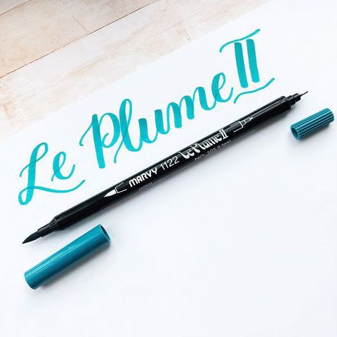 [Tông Xanh Lá] Bút 2 Đầu Brush Viết Calligraphy Marvy Le Plume 1122 Cây Đầu To