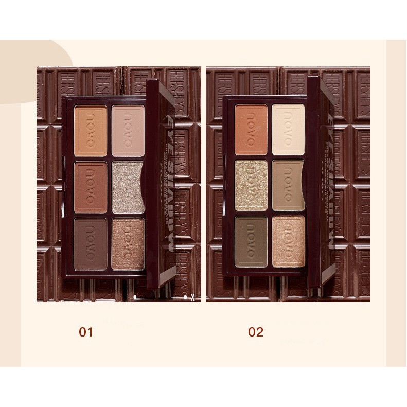 Bảng phấn mắt cao cấp NOVO EYE SHADOW 6 màu - Phấn mắt không trôi nội địa Trung mã NV5394 | BigBuy360 - bigbuy360.vn