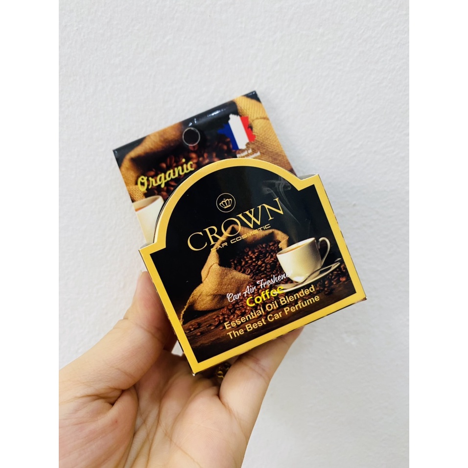 Nước hoa ô tô , Sáp Thơm Crown ( Pháp)  -Khử mùi xe hơi - Hương Cafe - dung tích 35g