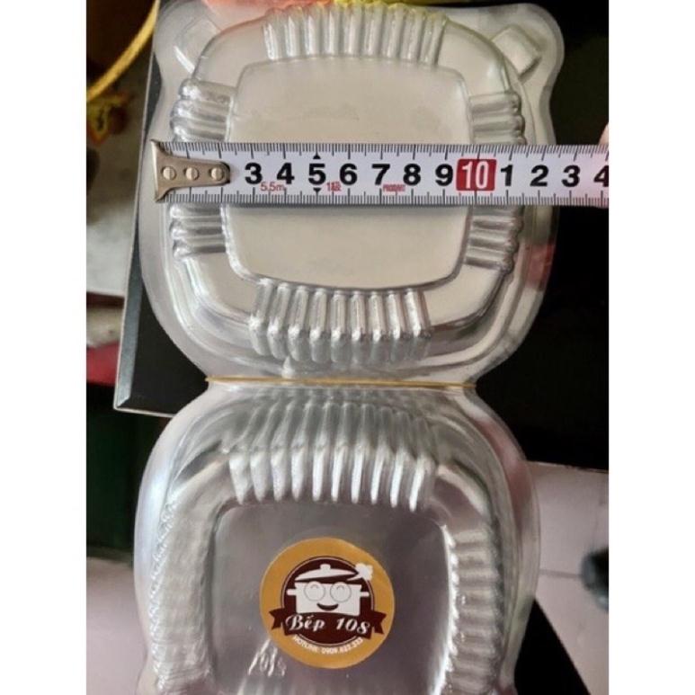 Bộ 100 hộp nhựa đựng bánh H129 kích thước 12x12x7cm