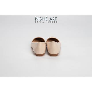 Giày cưới Nghé Art basic bệt búp bê bít mũi 194-1p-da