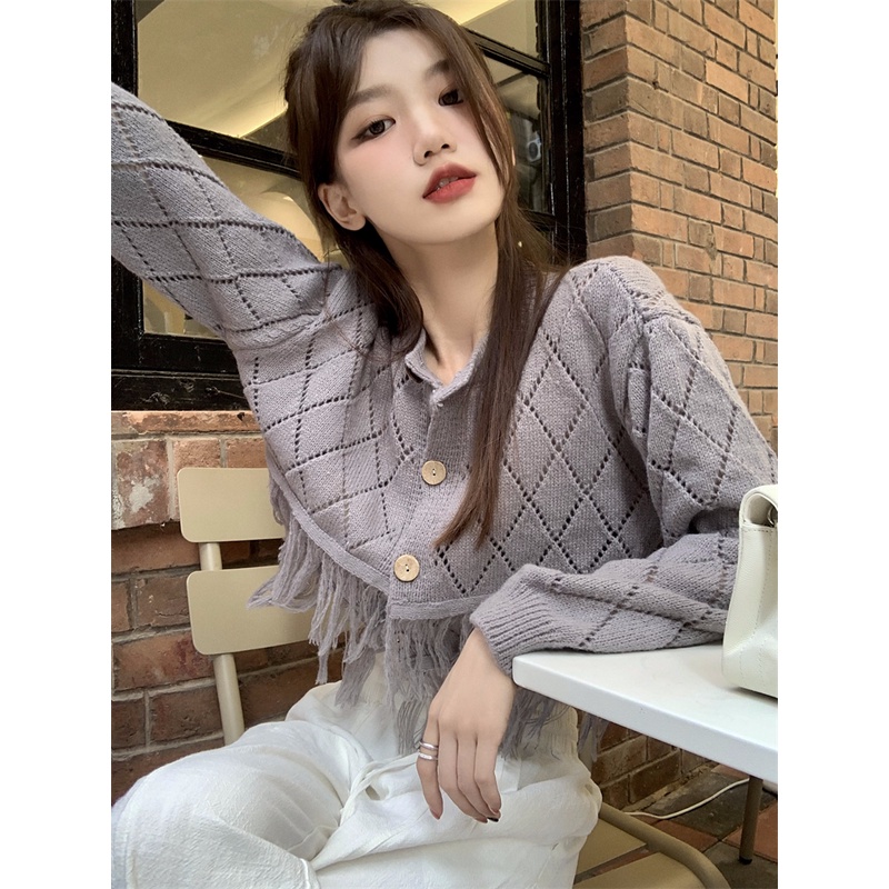 Áo Khoác cardigan Thiết Kế Viền Rỗng Thời Trang