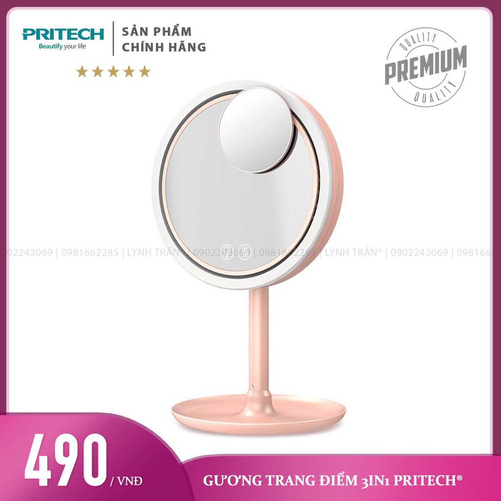 Gương trang điểm đa năng 3in1 Pritech®