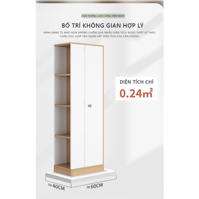 Tủ quần áo gỗ mini đa năng tiết kiệm diện tích thương hiệu IGA - GP222
