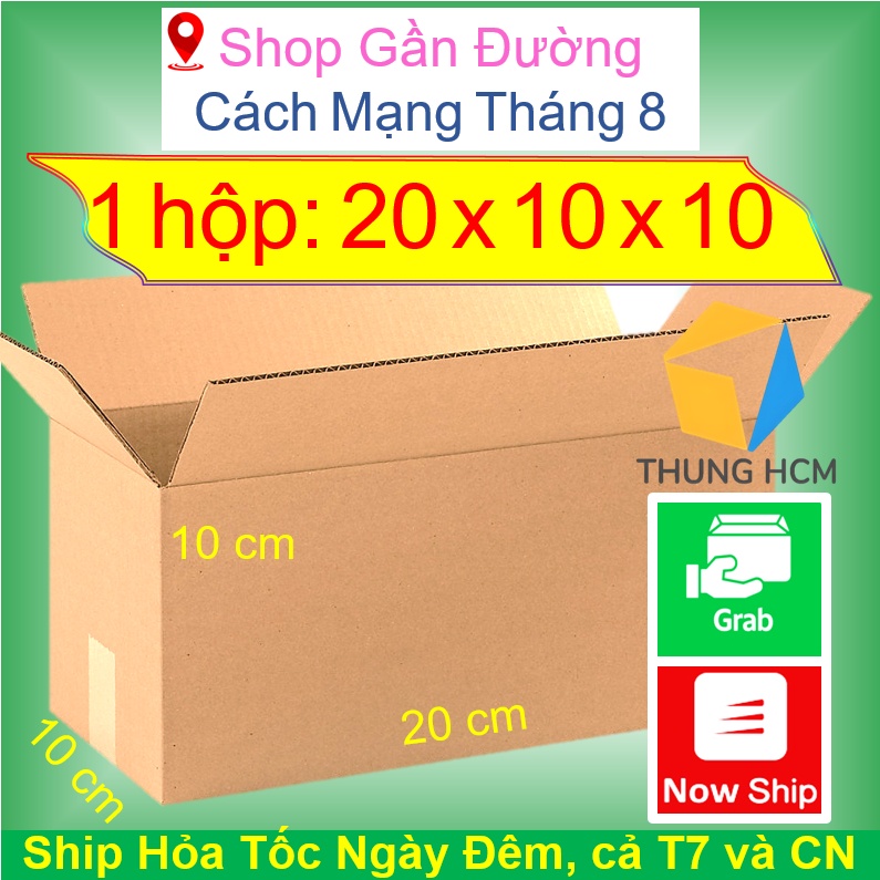 Hộp carton đóng hàng 20x10x10 hộp giấy gói hàng thung hcm H07