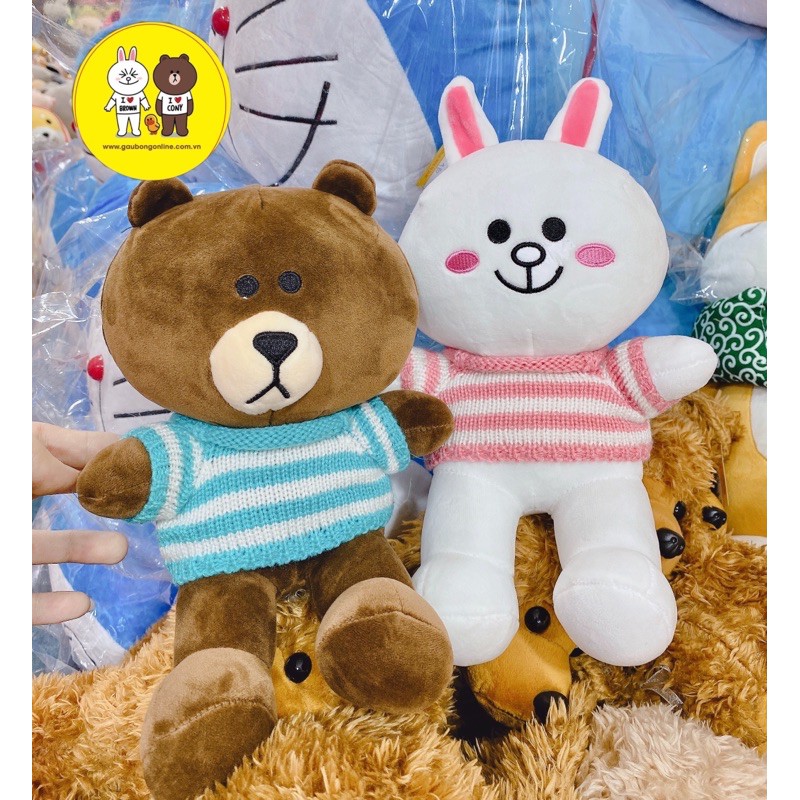 Gấu bông Brown Cony - Cặp đôi Gấu Brown Thỏ Cony mặc áo len cao cấp - Xưởng gấu bông Việt Nam