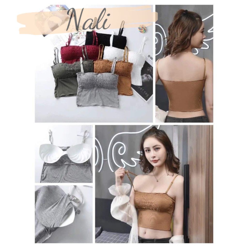 Áo bra dây nhún, áo bralette 2 dây dáng dài NL054