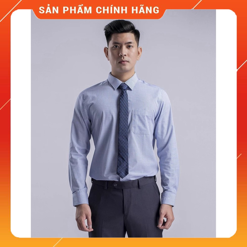 (Aristino chính hãng) Áo sơ mi nam dài tay Aristino ALS53208 màu kẻ caro xanh nhỏ
