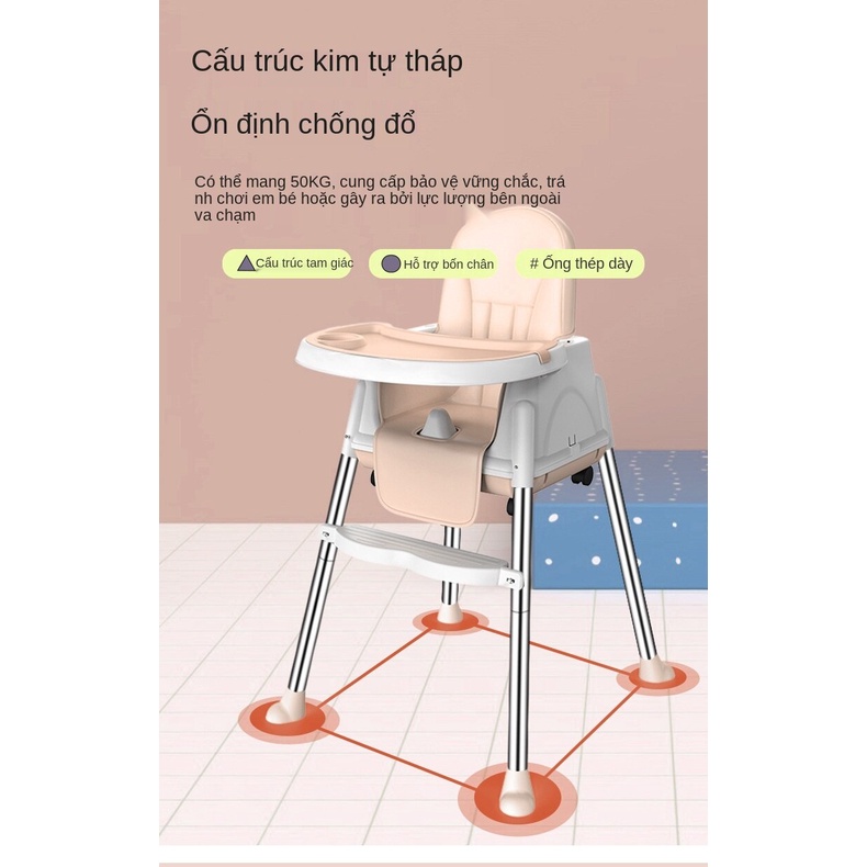 Bàn ăn trẻ em có thể gấp gọn di động và ghế ngồi ăn