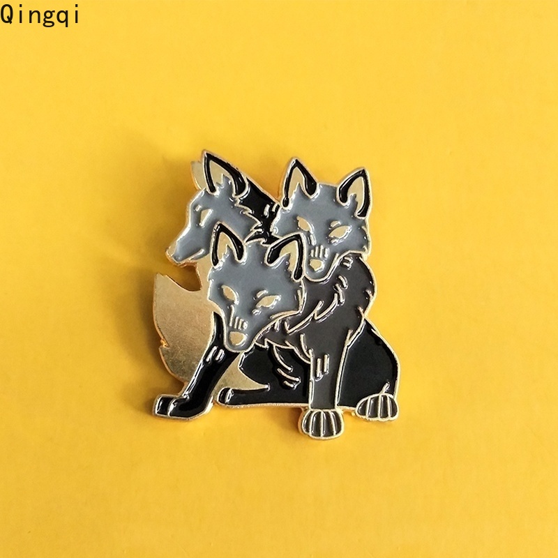 Ghim cài áo Miss Zoe tráng men cứng cáp hình đầu sói thời trang cổ điển