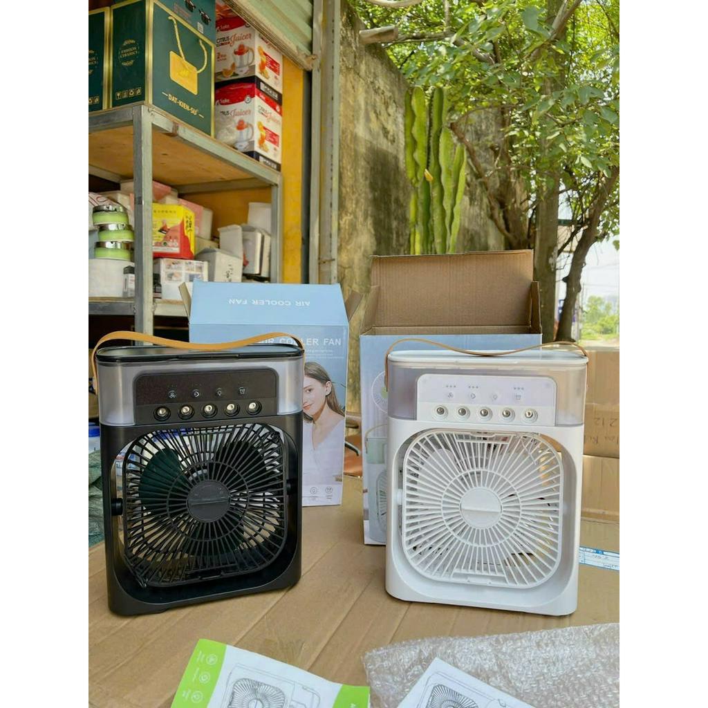 Quạt điều hòa phun sương hơi nước tạo ẩm mini để bàn 3 chế độ tích hợp led - Quạt phun sương tạo ẩm làm