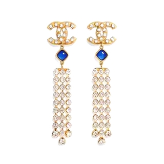 Bông Tai Đính Đá Sapphire 2021 Chanel Sang Trọng