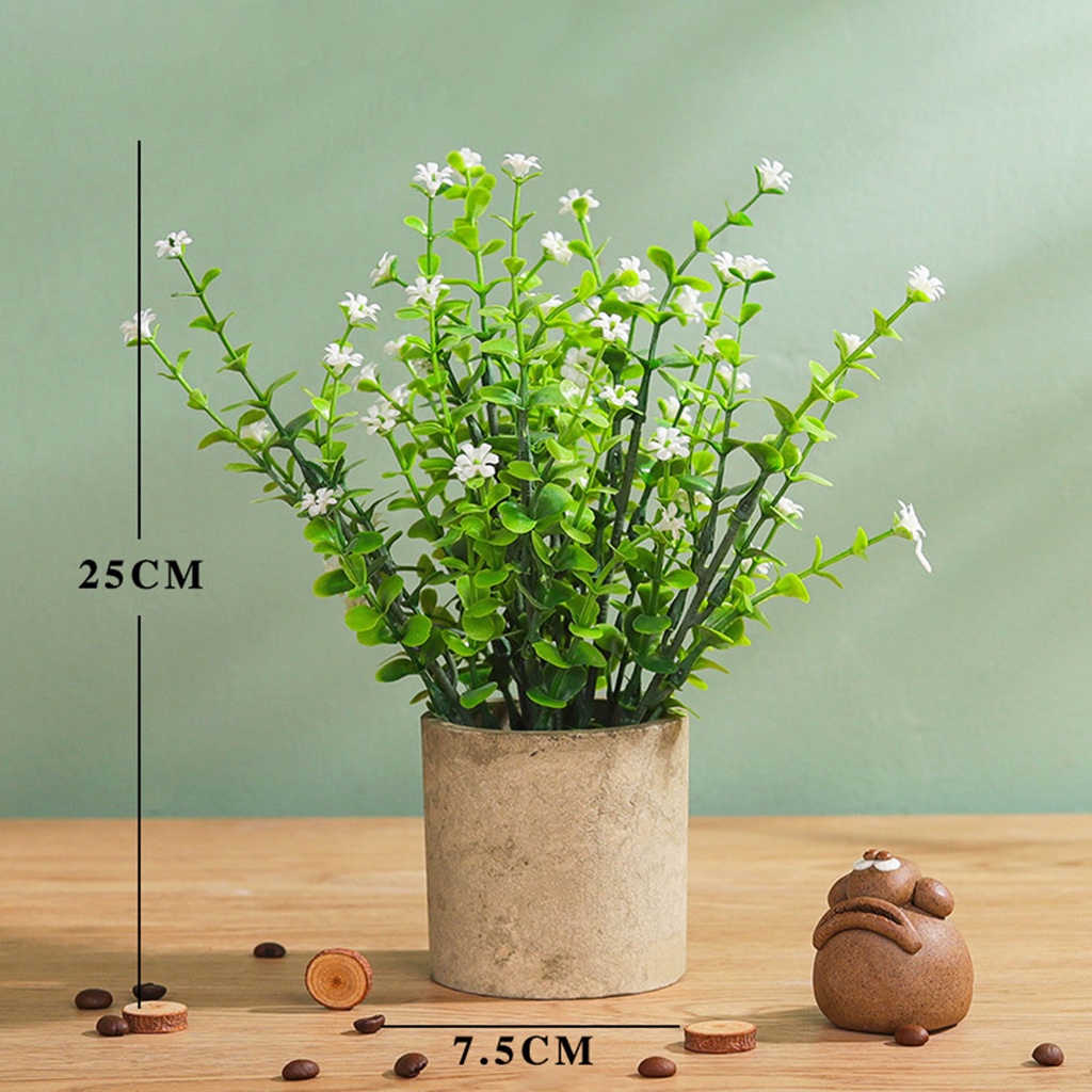 Bộ Chậu Cây Giả Bằng Pvc Thân Thiện Với Môi Trường Để Bàn/ Trang Trí Ban Công