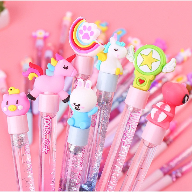 Bút mực gel vỏ bút ánh ,Bút nước nhũ chảy cao cấp nhiều màu sắc ngòi bút 0.38mm, dụng cụ học tập E863