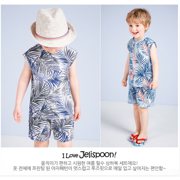 (110,120,140) Áo 3 lỗ cotton lá cọ Jelispoon jtpuin03