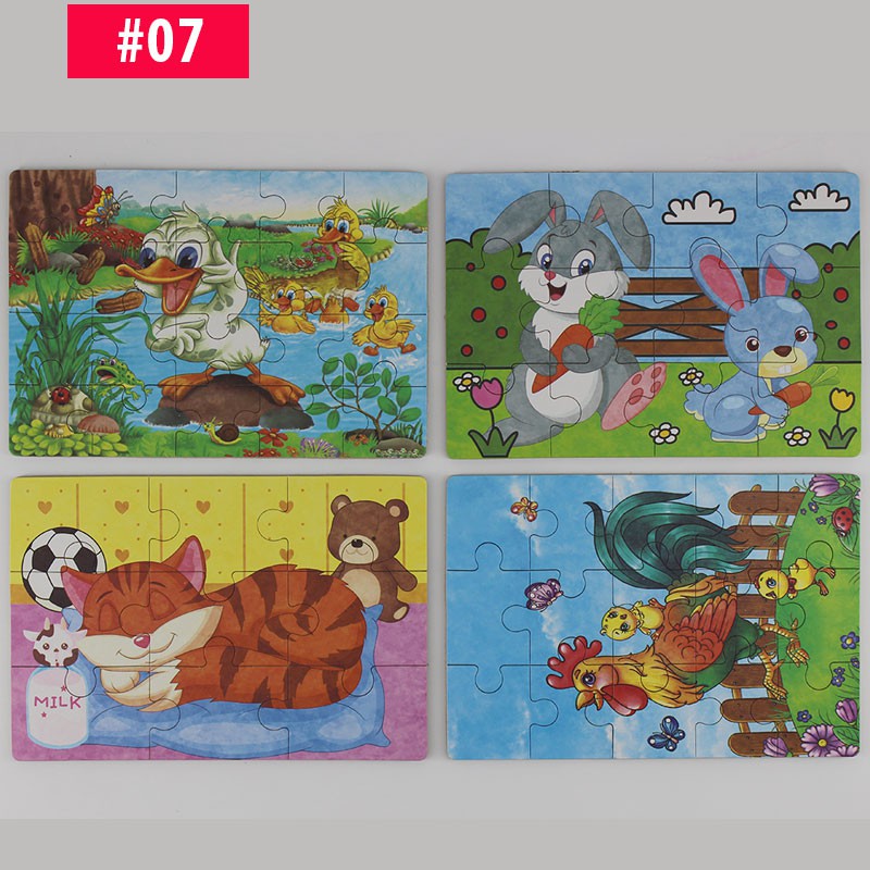 Combo 4 miếng tranh ghép lớn cho bé 3 tuổi trở lên Loại cao cấp Puzzletoys