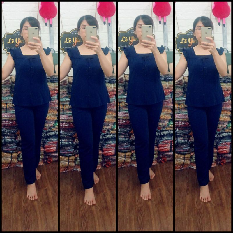 [44 đến 57kg] Bộ mặc nhà nữ chất mềm mịn siêu mát, đồ bộ mặc nhà nữ mùa hè | BigBuy360 - bigbuy360.vn