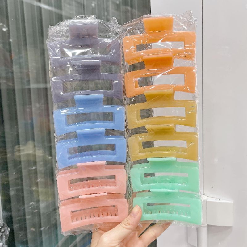 Kẹp tóc càng cua nhựa bóng size to nhiều màu phong cách hàn quốc