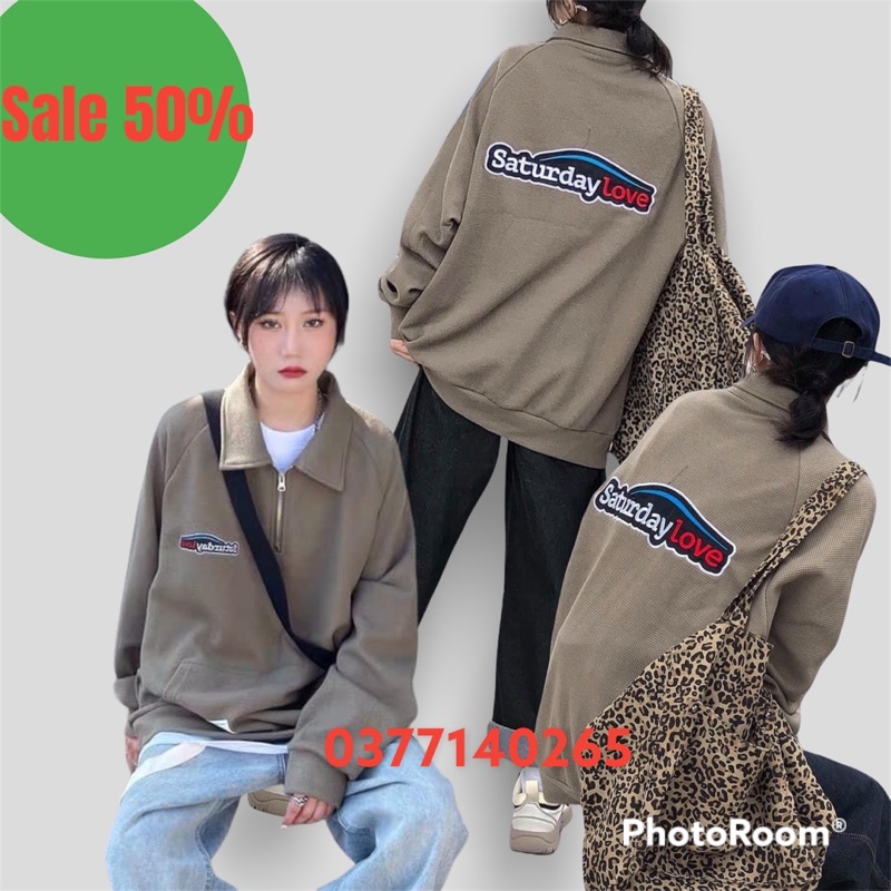 Áo Nỉ Polo Nữ [FREESHIP]  Sweater cao cổ dài tay bồng, form rộng cá tính ☘️