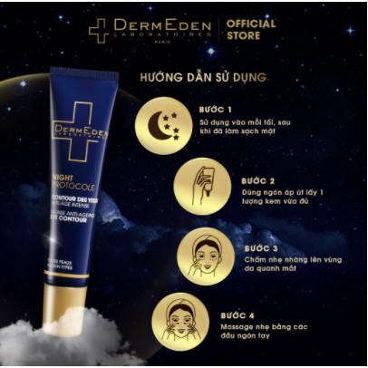 Kem mắt làm mờ quầng thâm nếp nhăn bọng mắt DermEden Eye Contour Retinol 1% Niacinamide 5% 15ML