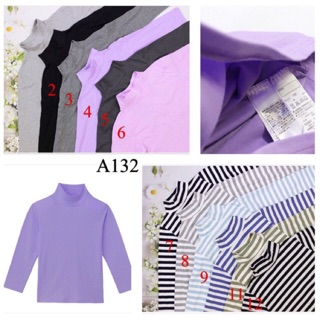 4 - 16 tuổi: Áo thun cổ lọ 5cm MUJI xuất Nhật bé trai-bé gái