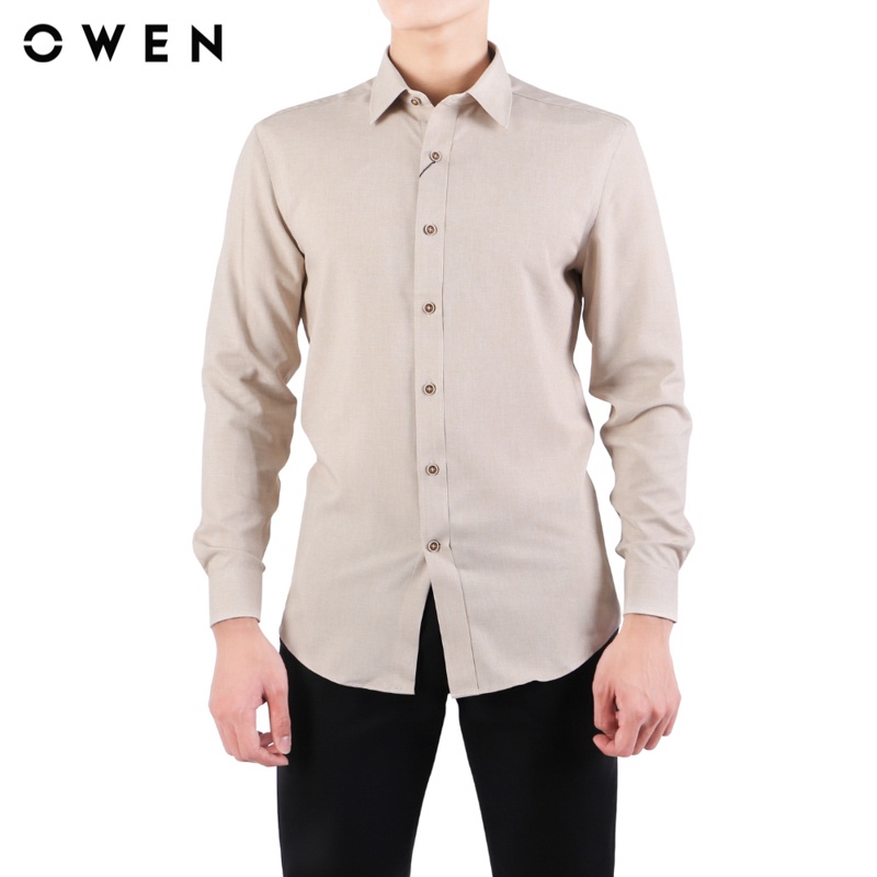 Áo sơ mi Dài tay Owen Café Regular Fit màu Be - AR23367D