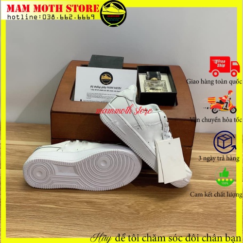 Giày thể thao sneakert full trắng bản trung hàng 11 cao cấp full size nam nữ SHOP MAMMOTH