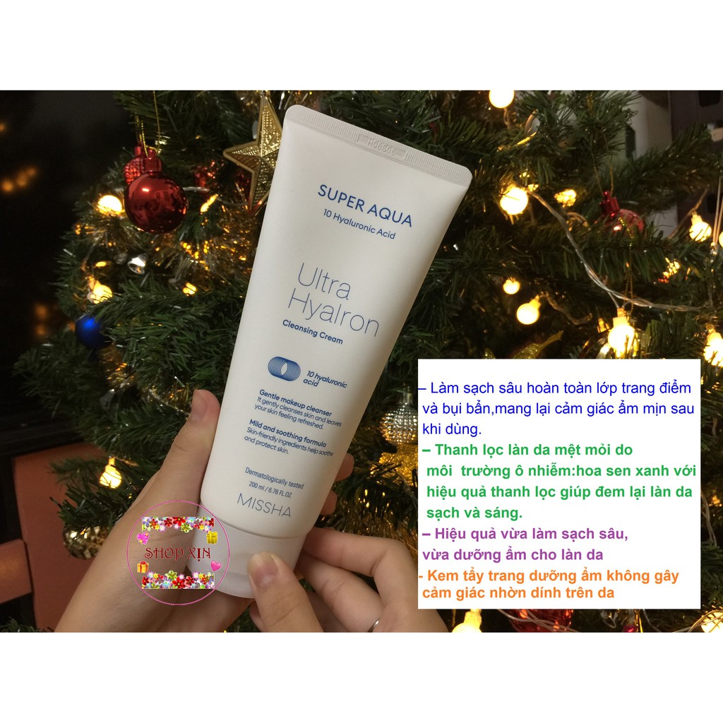 KEM TẨY TRANG MISSHA SUPER AQUA ULTRA HYALRON CLEANSING CREAM 200ml