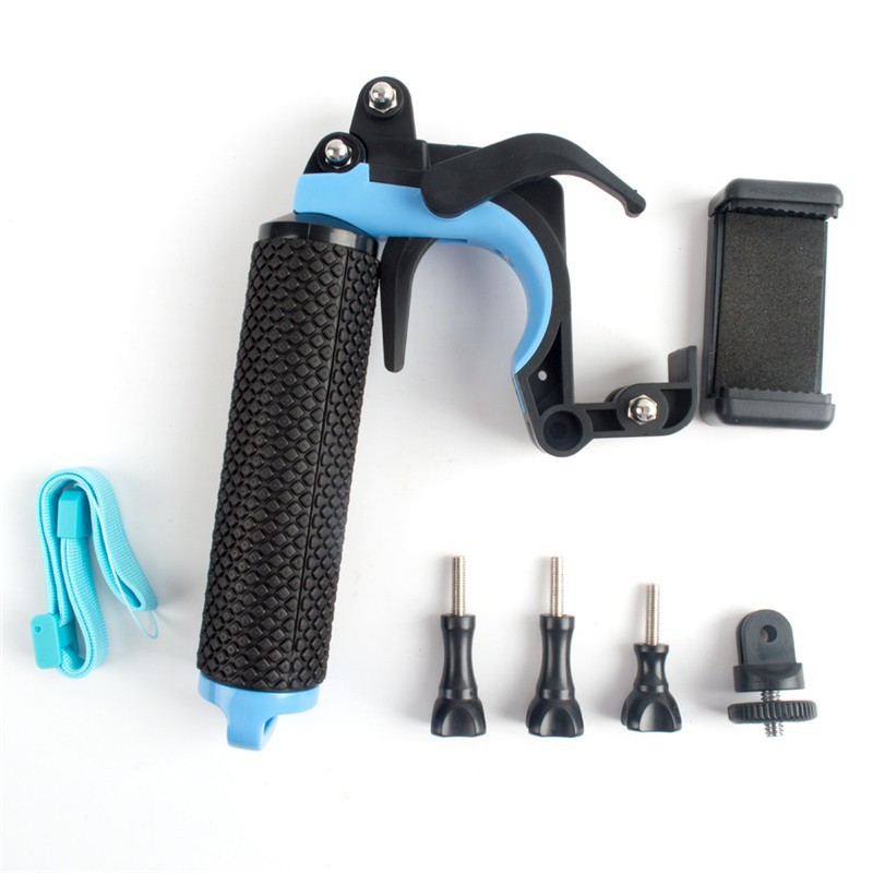 Floating Hand Grip for GoPro with Pistol Trigger Shutter Phone Mount Holder