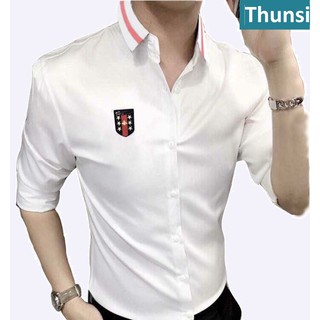 Áosơ mi nam trắng tay dài AÓ Sơ mi nam cao cấp Logo gusi nhỏ  Vuajeans