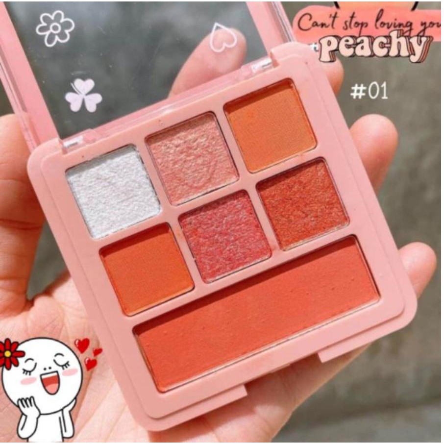 Bảng Phấn Mắt đào Kiss Beauty 7 ô đẹp hút hồn