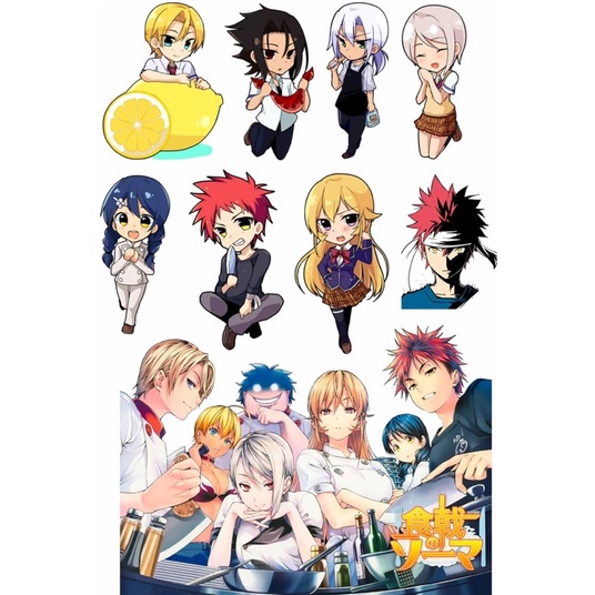 30-60 Sticker vua đầu bếp food wars shokugeki no Soma/ hình dán vua đầu bếp Food wars