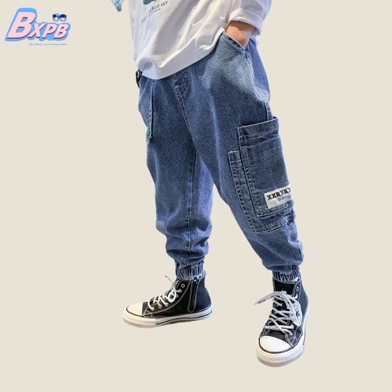 Quần jean BXPB dài dáng rộng thời trang cao cấp cho bé trai 4-15 tuổi