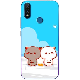 Ốp lưng Vsmart Joy 2 Plus, Joy 3, Joy 4 in hình Mèo mập nền xanh