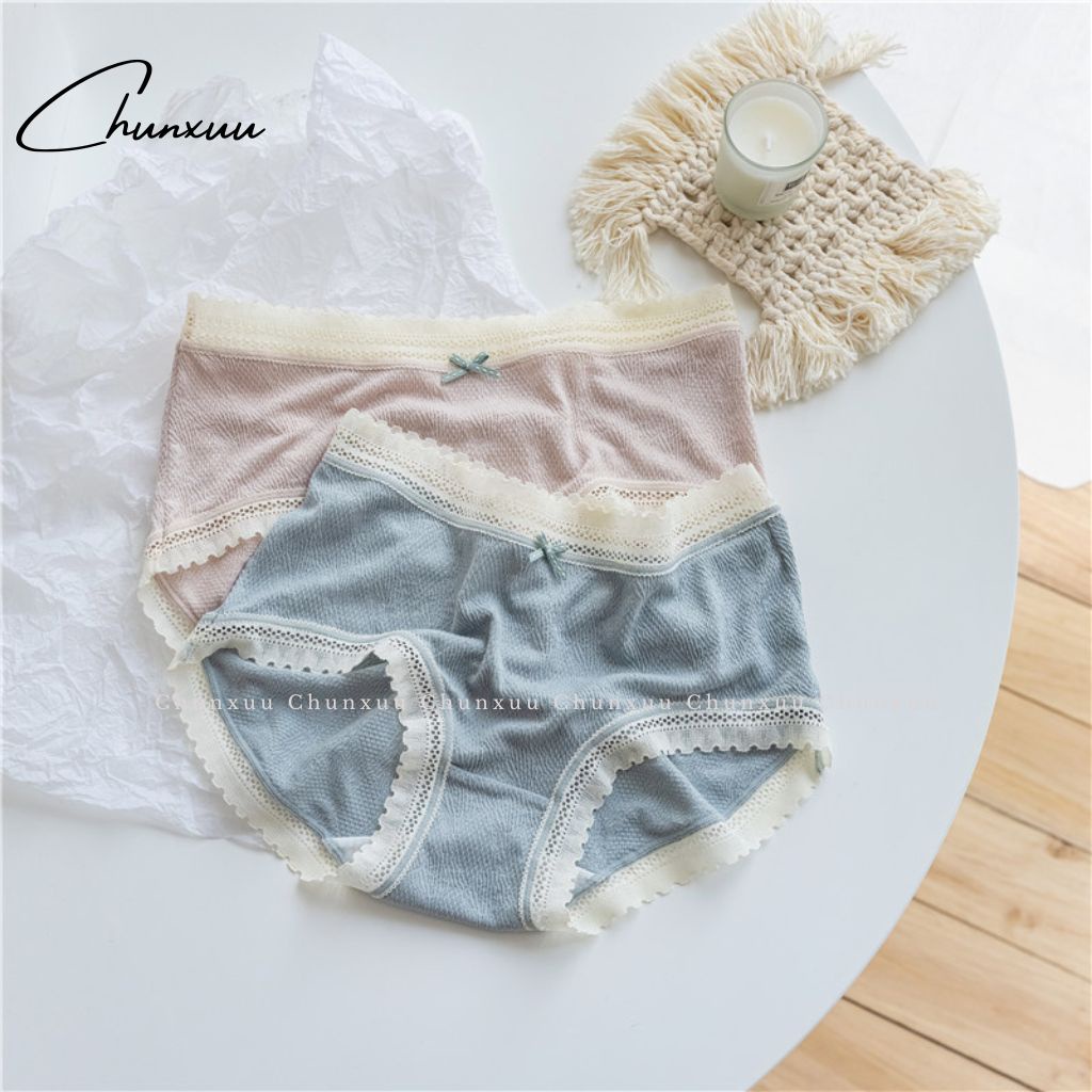 Quần lót ren nữ CHUNXUU màu pastel phối viền ren ngọt ngào, chất liệu co dãn thoáng mát - QC102