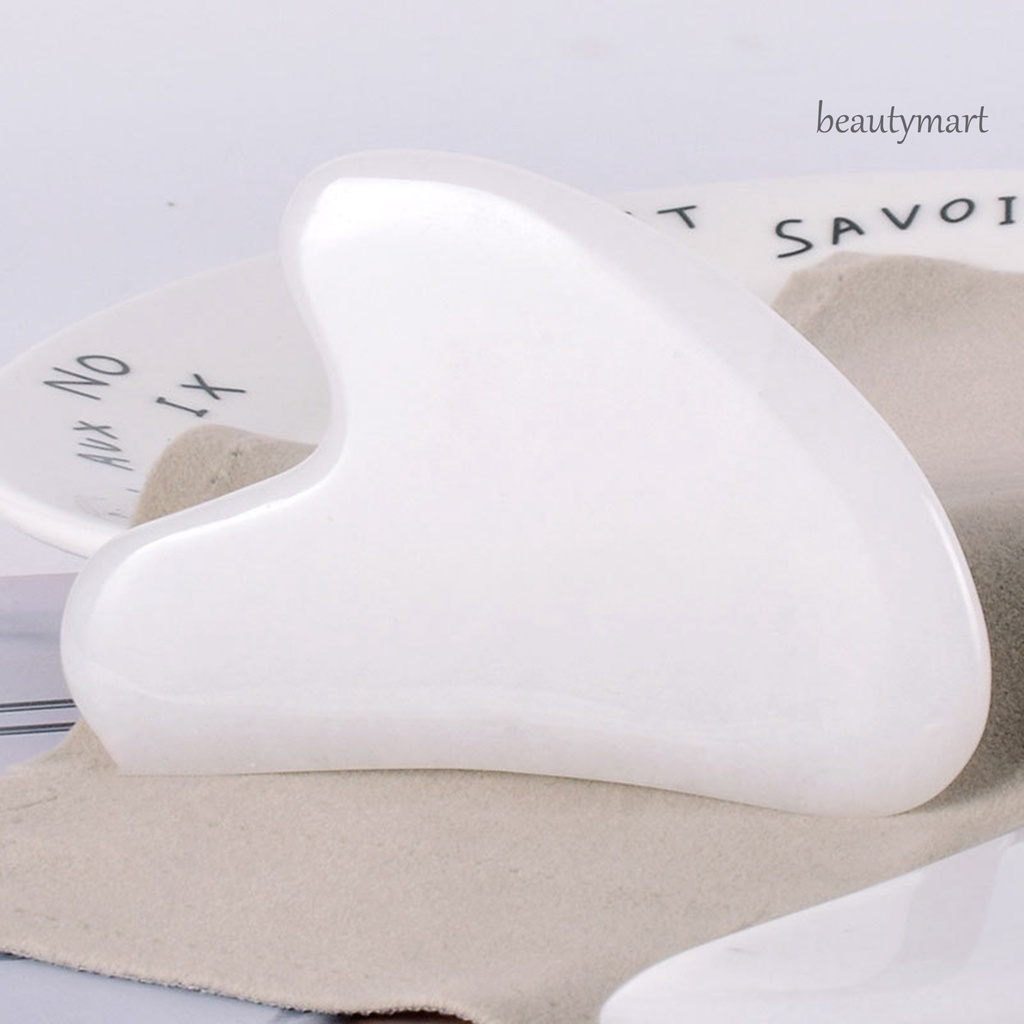 QTM_Guasha Board Heart-Shaped Lift Skin Synthetic Body Massage White Scraper Board for Face