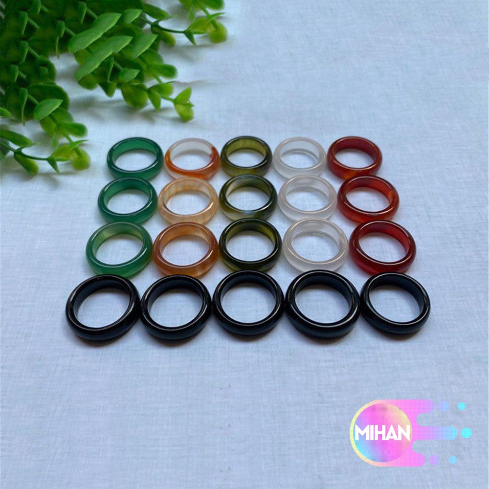 Nhẫn mã não đỏ/ xanh lá/ đen thời trang