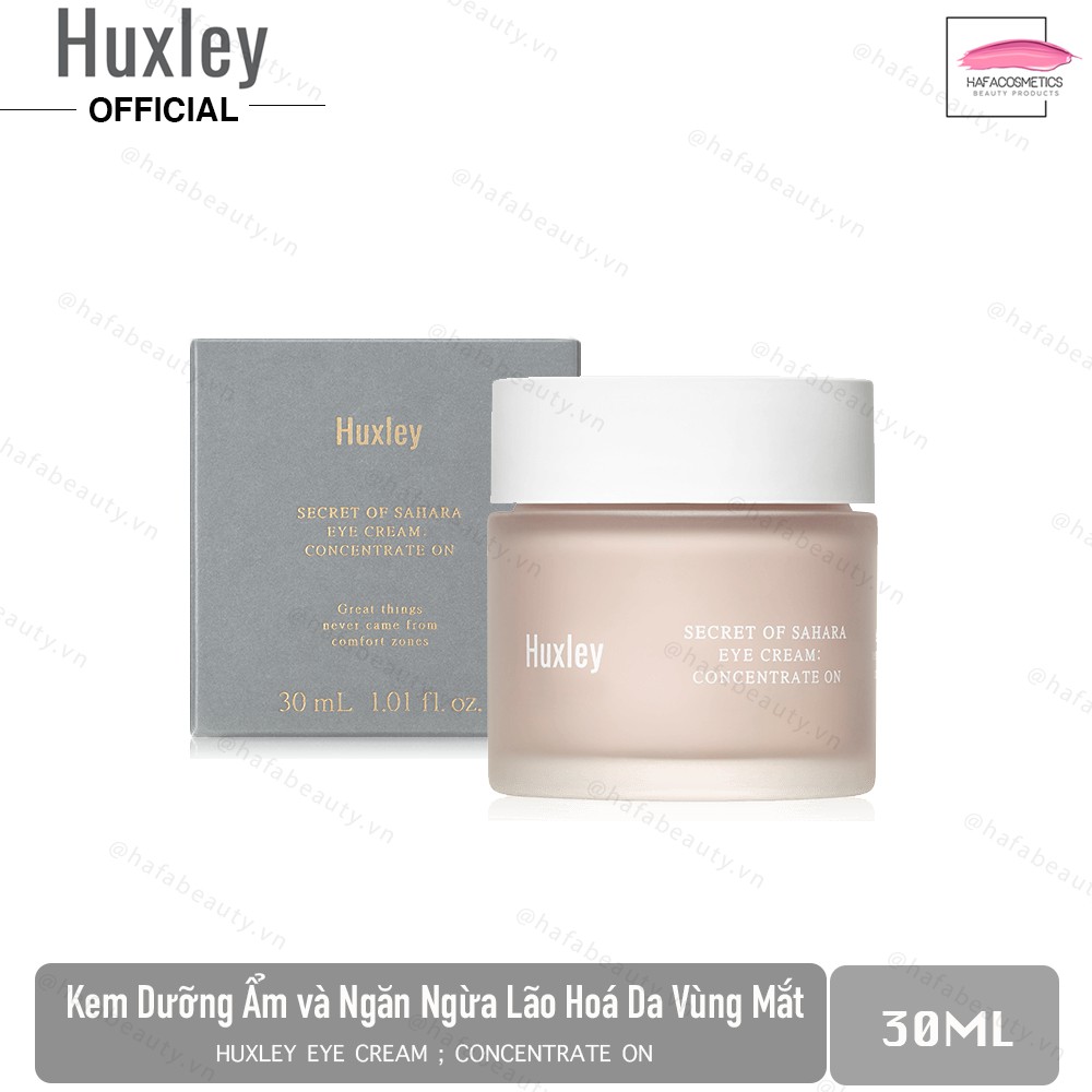Kem Dưỡng Da Dưỡng Ẩm, Ngăn Ngừa Lão Hoá Vùng Da Mắt Huxley Eye Cream; Concentrate On 30ml