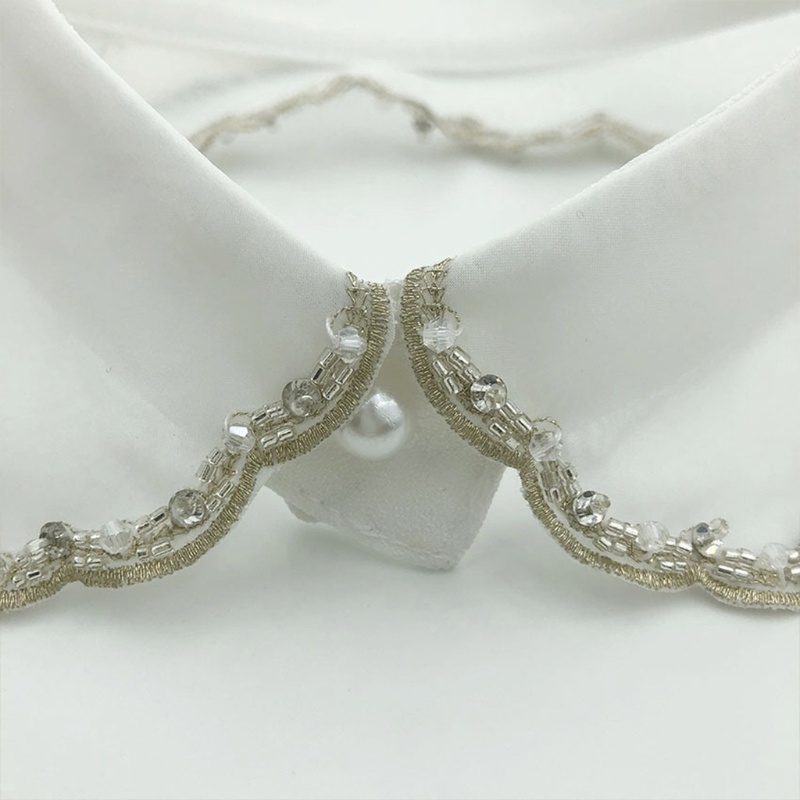 Vòng Cổ Choker Vải Organza Thêu Họa Tiết Trang Trí Hạt Gợn Sóng Thời Trang Cho Nữ
