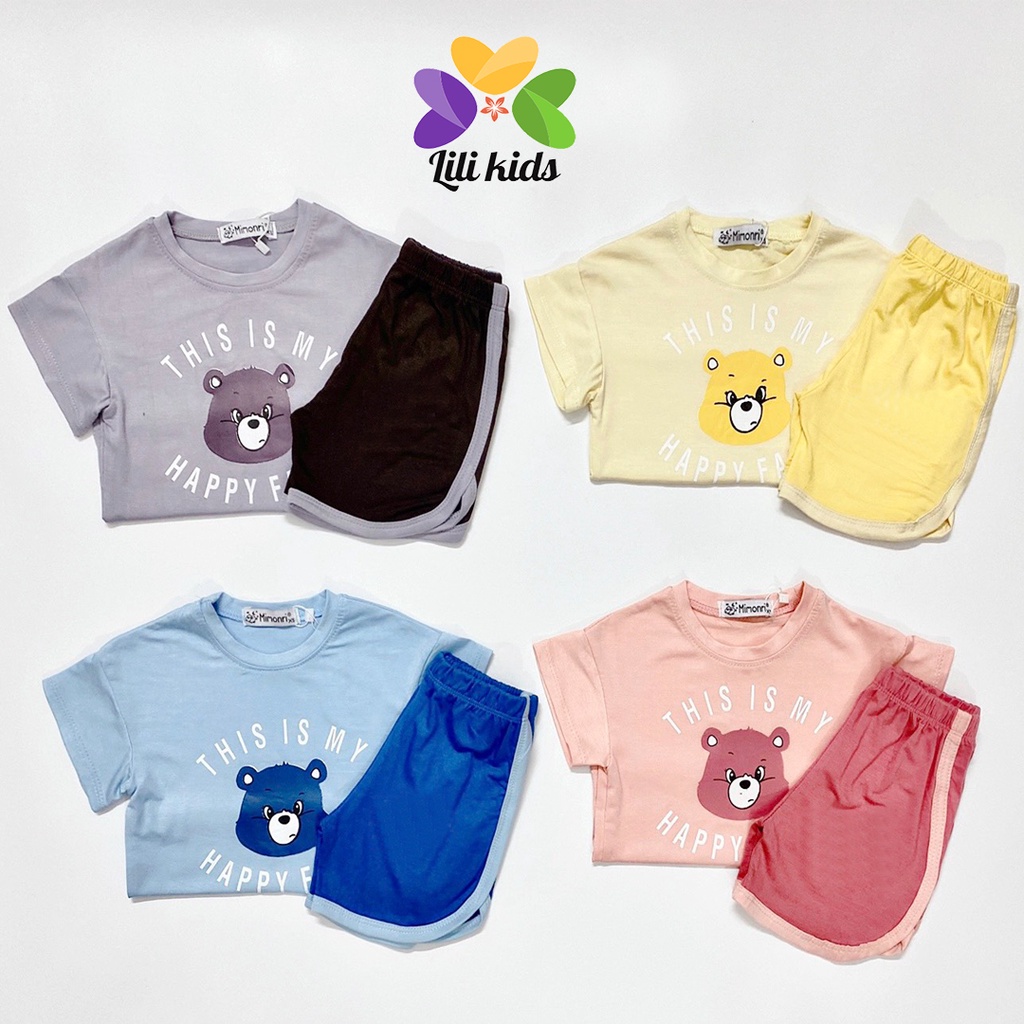 Bộ Cộc Tay Cho Bé Trai Bé Gái Chất Thun Lạnh Lili.kids Họa Tiết Động Vật Cho Bé (Size 6-18kg) BCT01