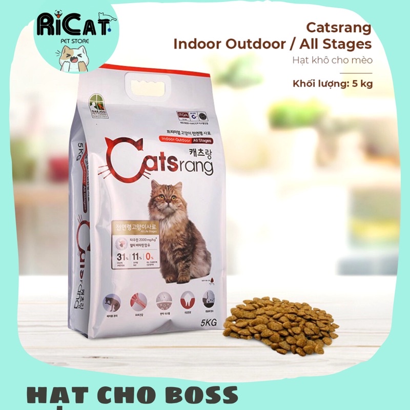(HỎA TỐC) Hạt cho Mèo CATSRANG Hàn Quốc 5kg | CATS RANG Bao 5kg